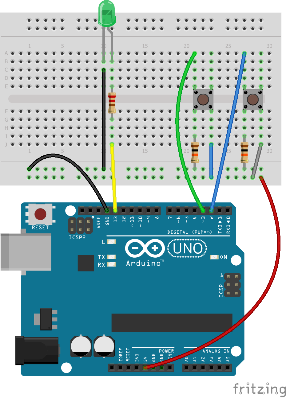 Circuit layout of buttons assignment